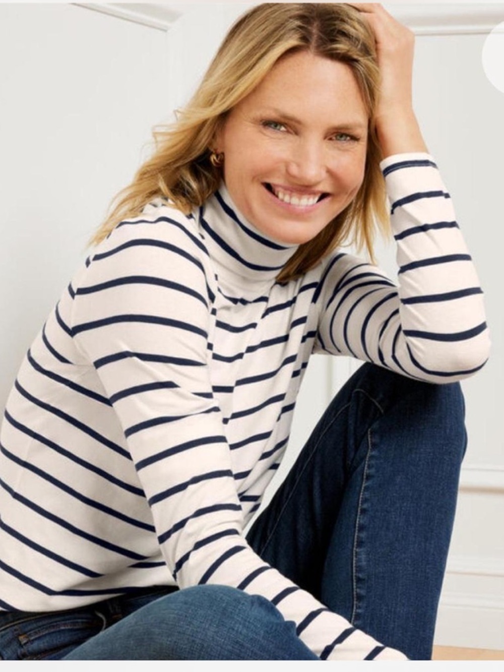 Women’s Talbots striped turtle neck 
Size M